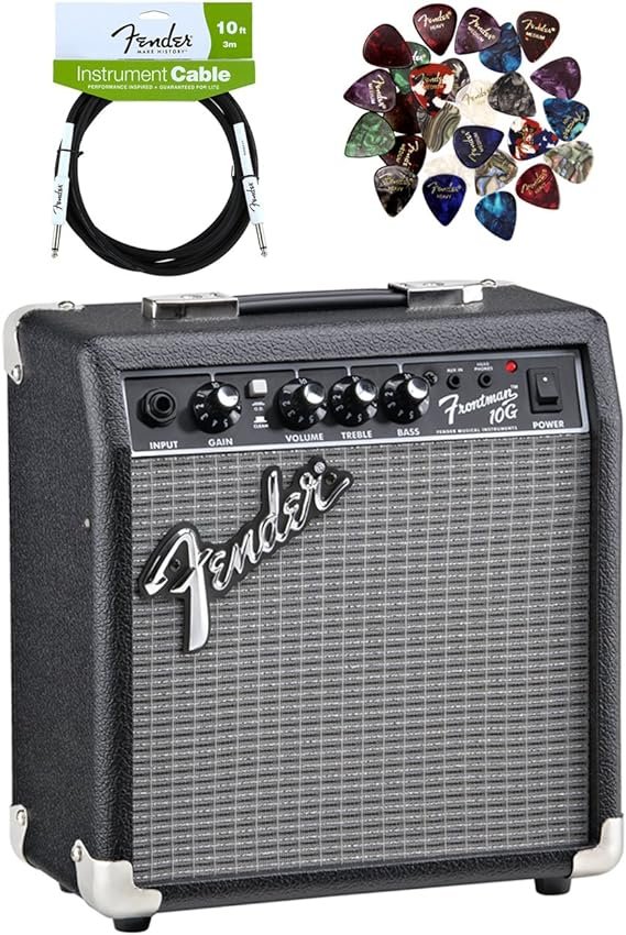 Amplificador Fender Frontman 10G para guitarra eléctrica con cable y púa incluidos