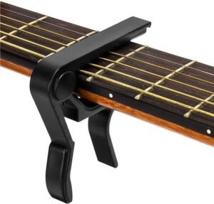 Cejilla para Guitarra en Negro: Compatible con Acústicas, Eléctricas, Bajos, Mandolinas y Ukeleles