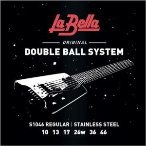 La Bella S1046 Sistema de doble bola regular de acero inoxidable cuerda de guitarra eléctrica