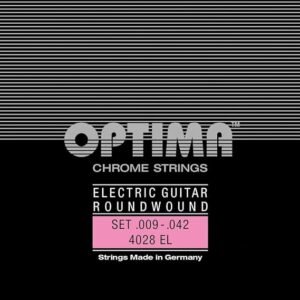 Optima Cuerdas Guitarra Eléctrica Cuerdas Cromo Set Herida Redonda 4028EL