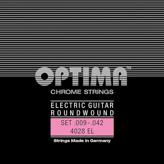 Optima Cuerdas Guitarra Eléctrica Cuerdas Cromo Set Herida Redonda 4028EL